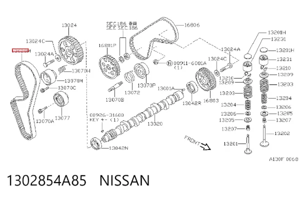 Ремень ГРМ 1302854A85 Nissan/Infiniti