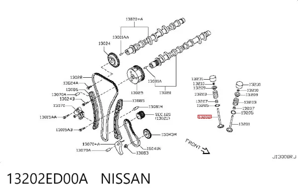 Выпускной клапан 13202ED00A Nissan/Infiniti