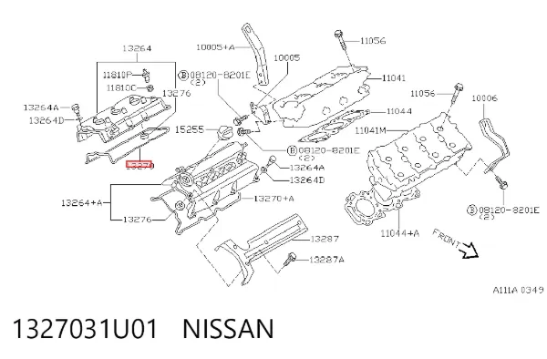 Прокладка клапанной крышки двигателя правая 1327031U01 Nissan/Infiniti