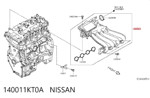 Впускной коллектор 140011KT0A Nissan/Infiniti