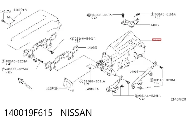 Впускной коллектор 140019F615 Nissan/Infiniti