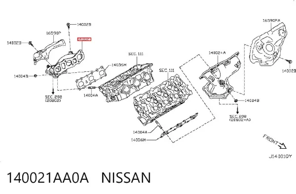 Выпускной коллектор 140021AA0A Nissan/Infiniti