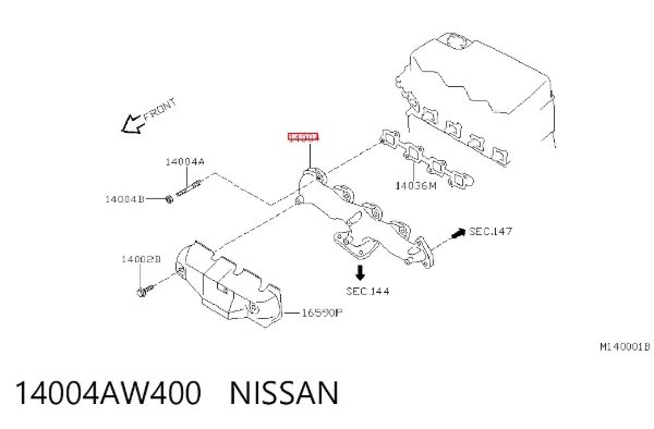 Выпускной коллектор 14004AW400 Nissan/Infiniti