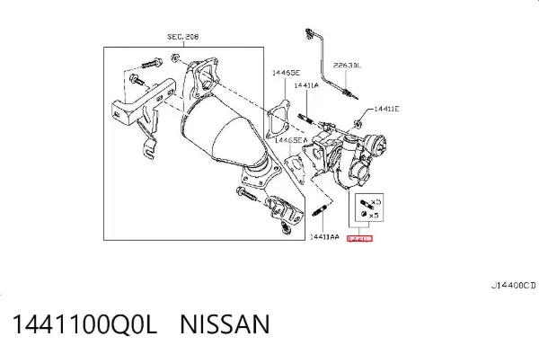 Турбина 1441100Q0L Nissan/Infiniti