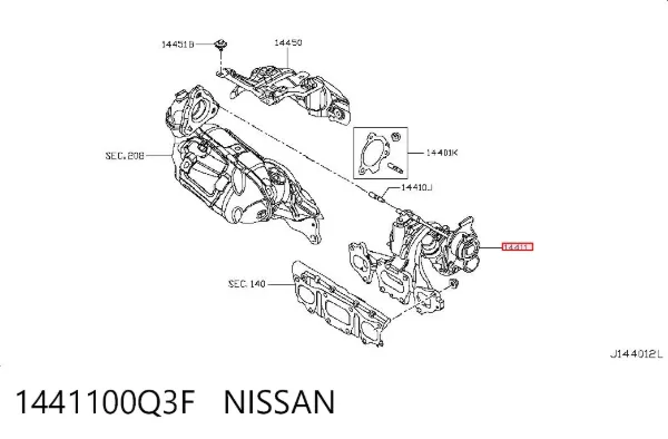 Турбина 1441100Q3F Nissan/Infiniti