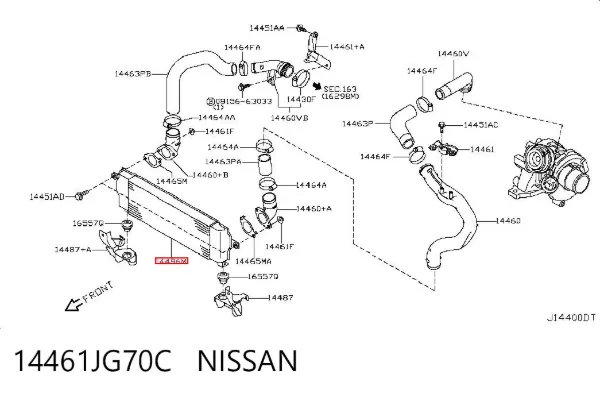 Интеркулер 14461JG70C Nissan/Infiniti