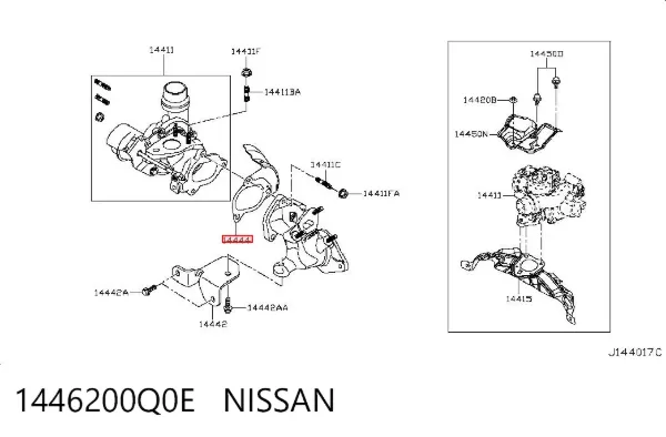 Прокладка турбины выхлопных газов, выпуск 1446200Q0E Nissan/Infiniti
