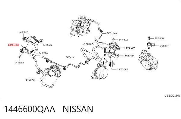 Клапан соленоид регулирования заслонки EGR 1446600QAA Nissan/Infiniti