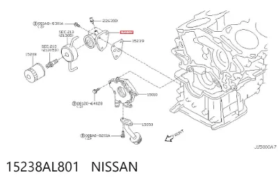 Кронштейн масляного фильтра NISSAN 15238AL801