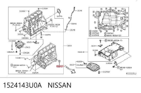 Клапан регулировки давления масла 1524143U0A Nissan/Infiniti