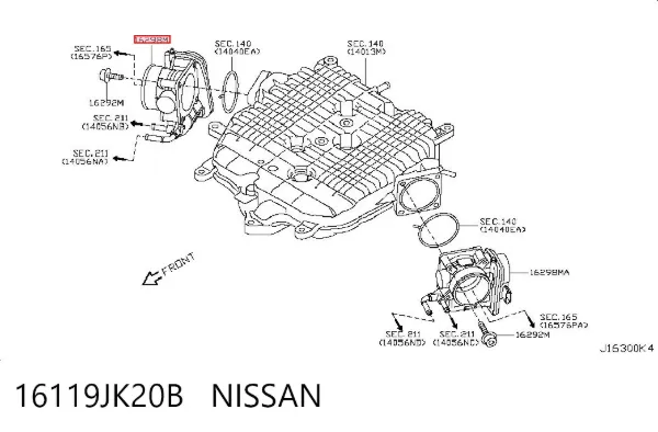 Дроссельная заслонка 16119JK20B Nissan/Infiniti