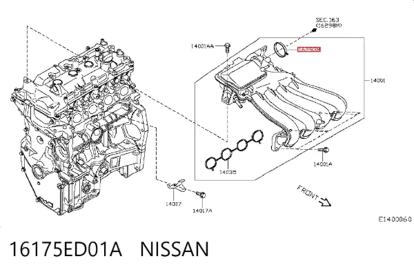 Прокладка дроссельной заслонки 16175ED01A Nissan/Infiniti