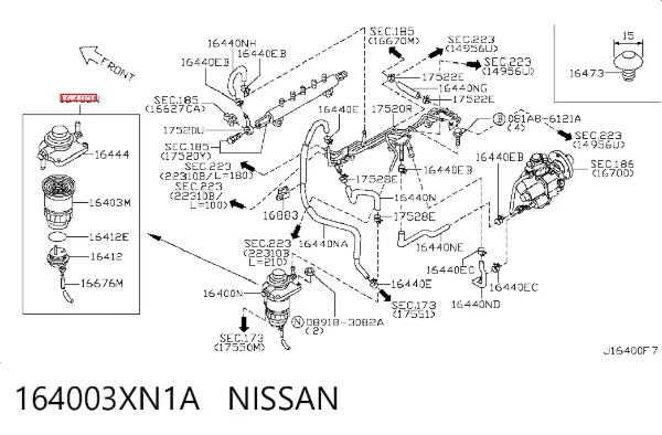 Топливный фильтр 164003XN1A Nissan/Infiniti