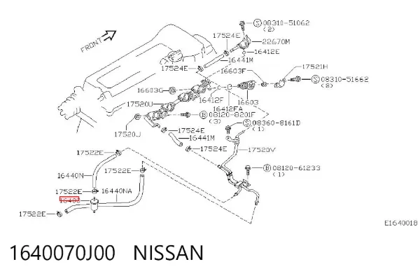 Топливный фильтр 1640070J00 Nissan/Infiniti