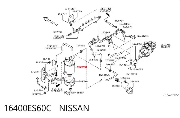 Топливный фильтр 16400ES60C Nissan/Infiniti