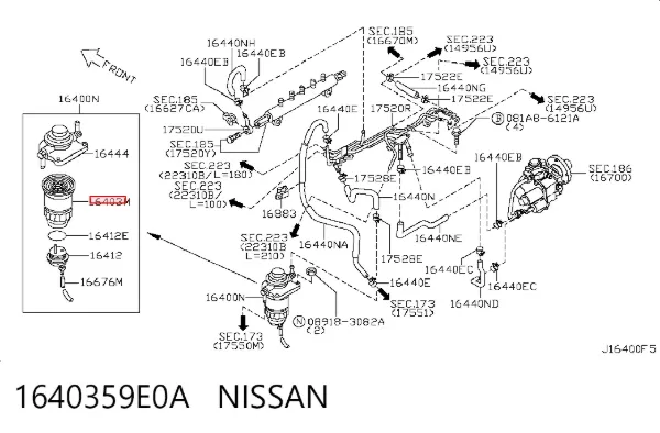 Топливный фильтр 1640359E0A Nissan/Infiniti