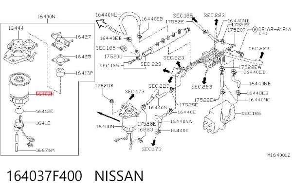 Топливный фильтр 164037F400 Nissan/Infiniti