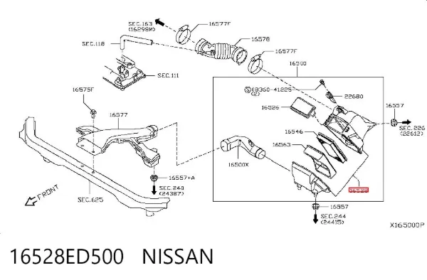 Корпус фильтра 16528ED500 Nissan/Infiniti