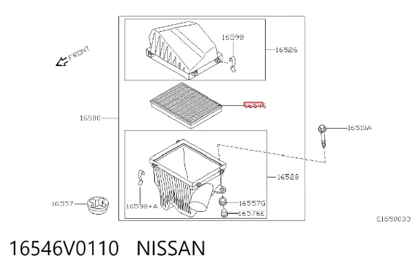 Воздушный фильтр 16546V0110 Nissan/Infiniti