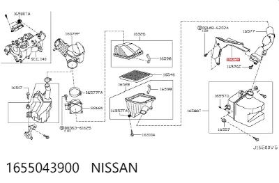 Кронштейн воздушного фильтра NISSAN 1655043900