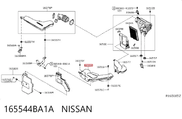 Воздухозаборник воздушного фильтра 165544BA1A Nissan/Infiniti