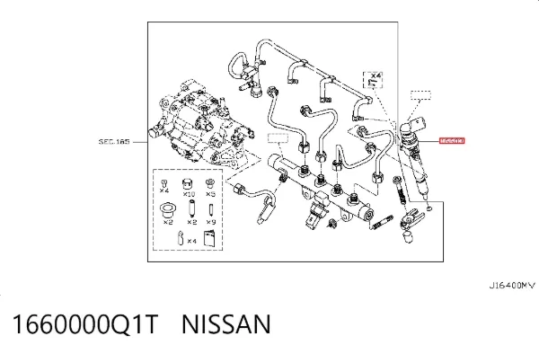 Топливные форсунки 1660000Q1T Nissan/Infiniti