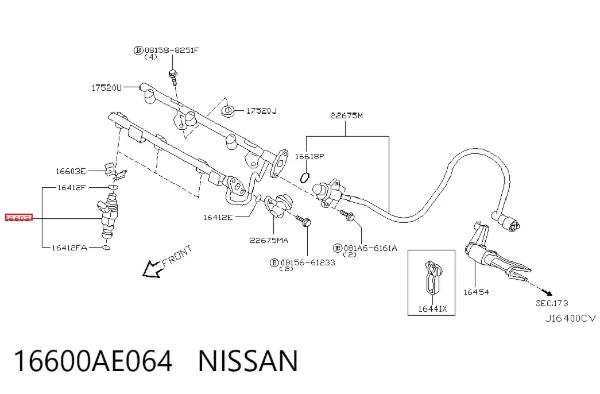 Топливные форсунки 16600AE064 Nissan/Infiniti