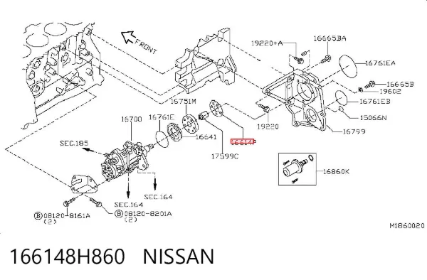  166148H860 Nissan/Infiniti