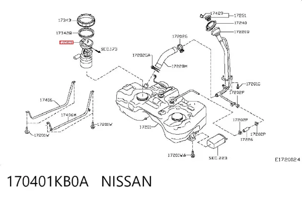 Бензонасос 170401KB0A Nissan/Infiniti