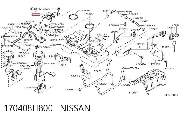 Магистральный бензонасос 170408H800 Nissan/Infiniti