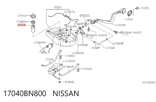 Насос топливный электрический 17040BN800 Nissan/Infiniti