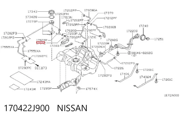 Элемент-турбинка топливного насоса 170422J900 Nissan/Infiniti