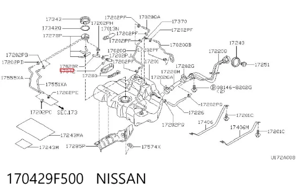 Элемент-турбинка топливного насоса 170429F500 Nissan/Infiniti