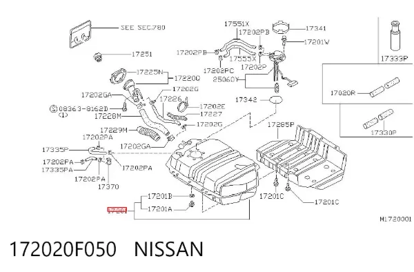 Бензобак 172020F050 Nissan/Infiniti