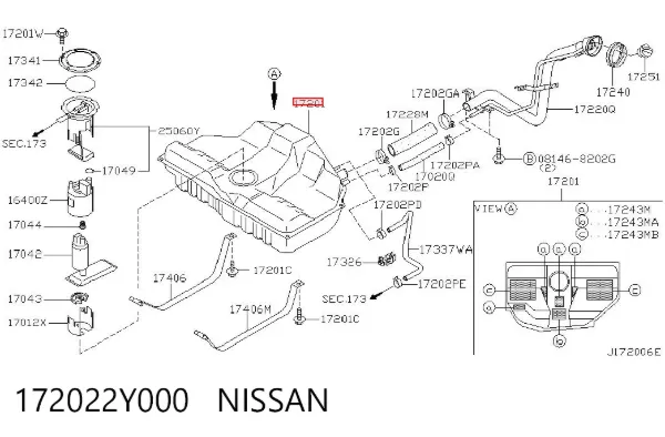 Бензобак 172022Y000 Nissan/Infiniti
