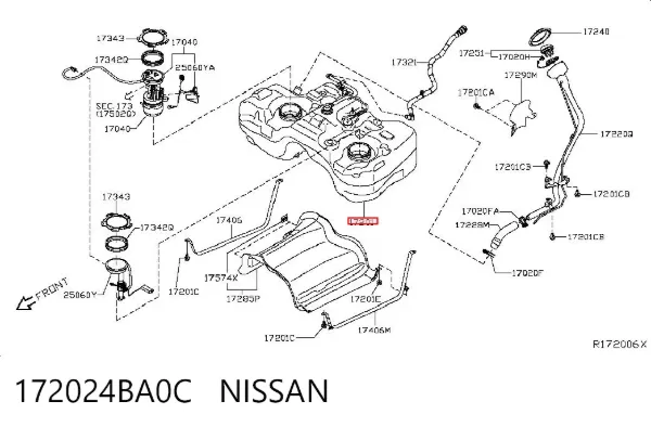 Бензобак 172024BA0C Nissan/Infiniti