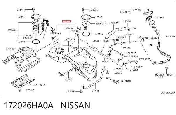 Бензобак 172026HA0A Nissan/Infiniti