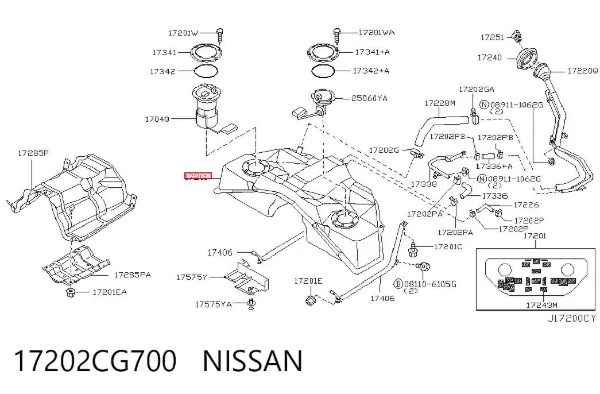 Бензобак 17202CG700 Nissan/Infiniti