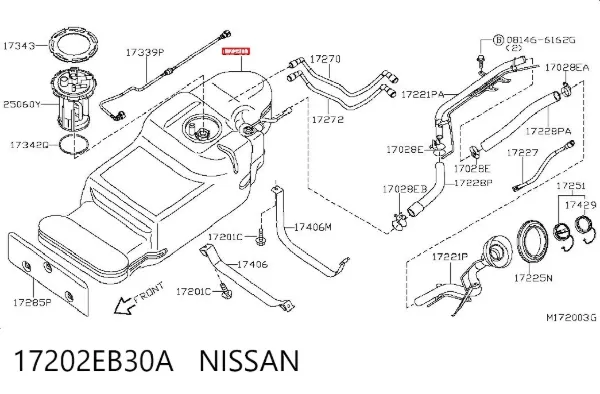Бензобак 17202EB30A Nissan/Infiniti