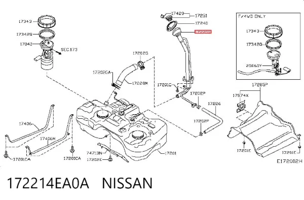 Горловина топливного бака 172214EA0A Nissan/Infiniti