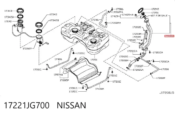 Горловина топливного бака 17221JG700 Nissan/Infiniti