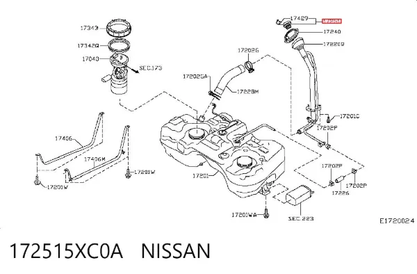 Крышка бензобака 172515XC0A Nissan/Infiniti