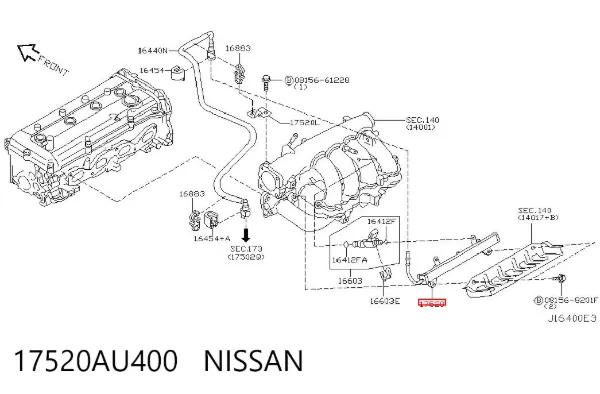 Распределитель топлива (рампа) 17520AU400 Nissan/Infiniti