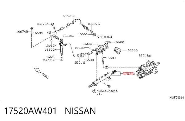 Распределитель топлива (рампа) 17520AW401 Nissan/Infiniti
