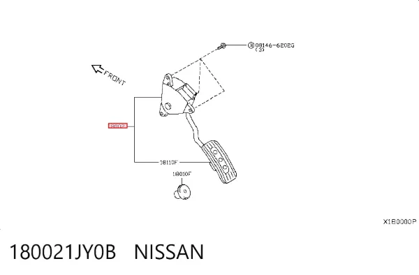 Педаль газа 180021JY0B Nissan/Infiniti