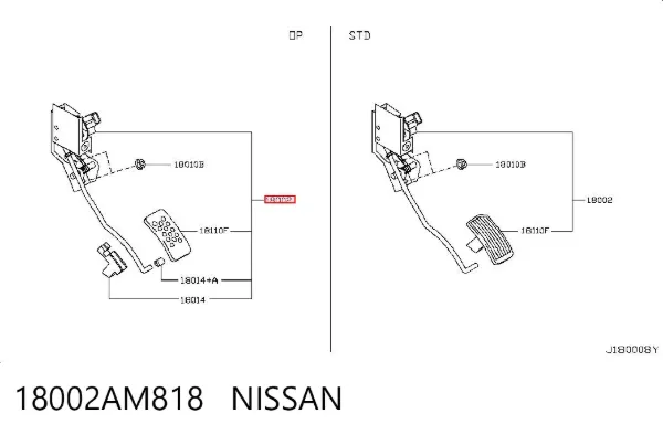 Педаль газа 18002AM818 Nissan/Infiniti