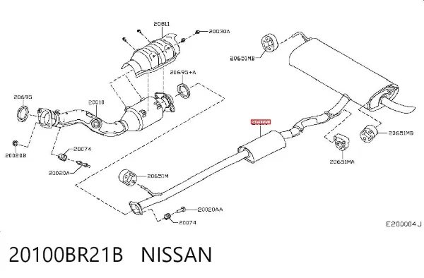 Глушитель задний 20100BR21B Nissan/Infiniti