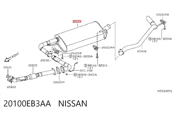 Глушитель задний 20100EB3AA Nissan/Infiniti