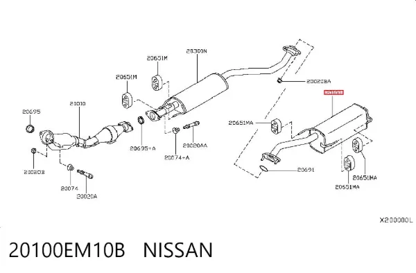 Глушитель задний 20100EM10B Nissan/Infiniti