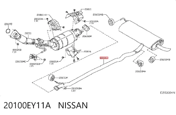 Глушитель задний 20100EY11A Nissan/Infiniti